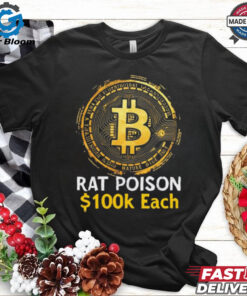 Official Bitcoin Rat Poison $100k Each New t shirt