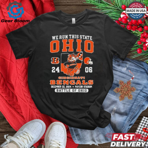 Official Cincinnati Bengals We Run This State Ohio T Shirt