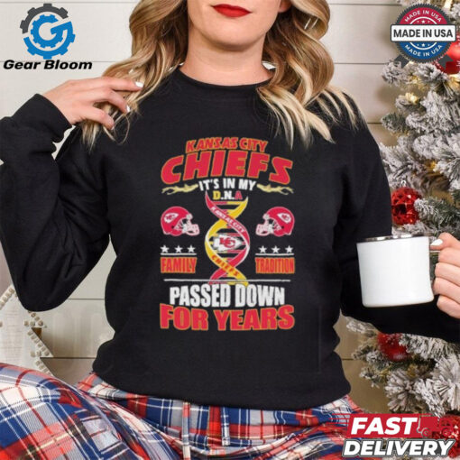 Official Kansas City Chiefs It’s In My DNA Family Tradition Passed Down For Years Fan Favorite Shirt