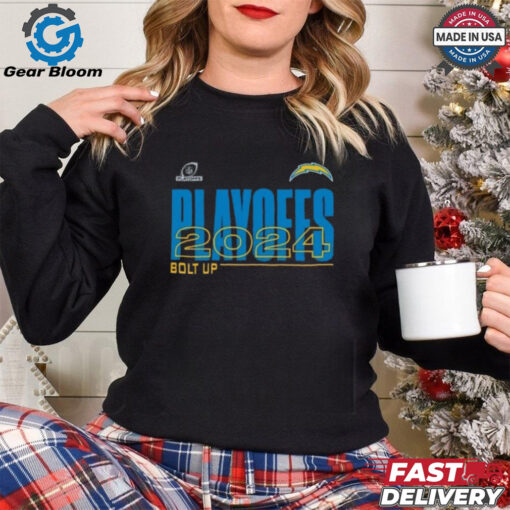 Official Los Angeles Chargers Bolt Up 2024 NFL Playoffs Fan Favorite Shirt