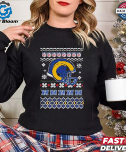 Official Los Angeles Rams Football Logo Team Helmet Merry Christmas 2024 T Shirt