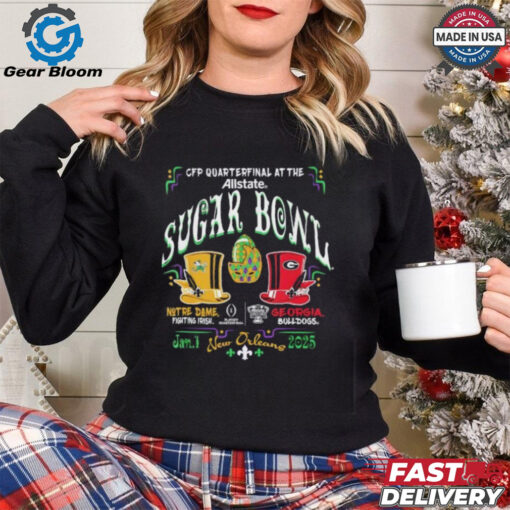 Official Notre Dame Fighting Irish vs. Georgia Bulldogs CFP Sugar Bowl 2024 25 Quaterfinals shirt