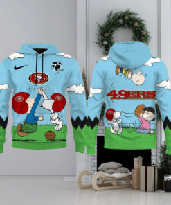 Official San Francisco 49ers X Snoopy Peanuts 75th Anniversary Limited Edition Hoodie