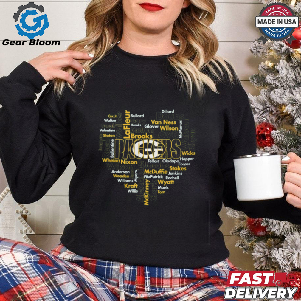 Packers Word Cloud Player Names T Shirt Packers Word Cloud Player Names T Shirt