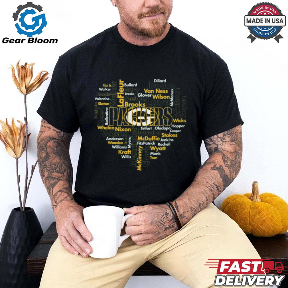 Packers Word Cloud Player Names T Shirt Packers Word Cloud Player Names T Shirt