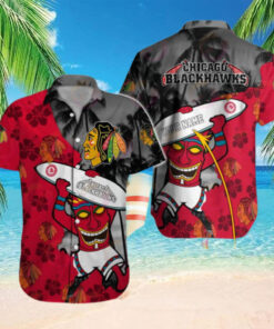 Personalized Chicago Blackhawks Surfing Spirit Hawaiian Shirt