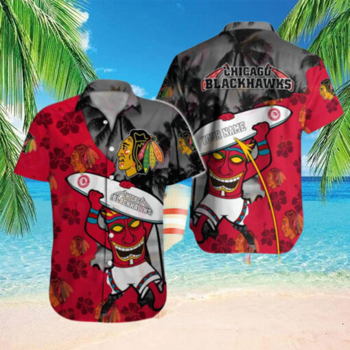 Personalized Chicago Blackhawks Surfing Spirit Hawaiian Shirt