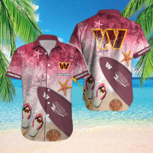 Personalized Washington Commanders Beach Vibes Hawaiian Shirt