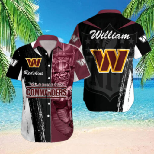 Personalized Washington Commanders Fire Play Hawaiian Shirt