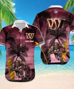 Personalized Washington Commanders Island Blitz Hawaiian Shirt