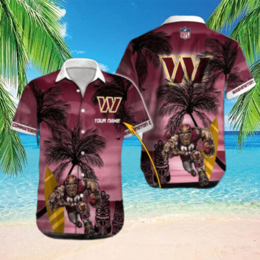 Personalized Washington Commanders Island Blitz Hawaiian Shirt