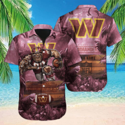 Personalized Washington Commanders Jungle Warrior Hawaiian Shirt