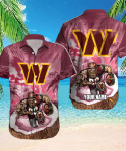 Personalized Washington Commanders Palm Rush Hawaiian Shirt