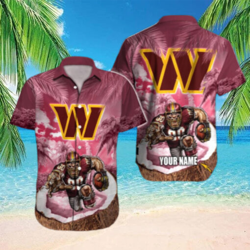 Personalized Washington Commanders Palm Rush Hawaiian Shirt