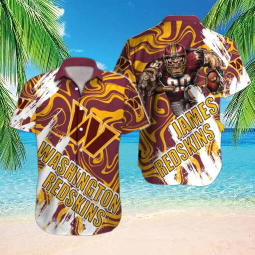 Personalized Washington Commanders Swirl Blitz Hawaiian Shirt