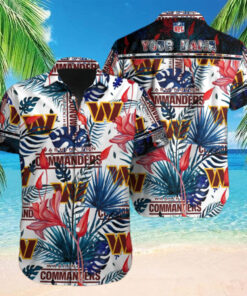 Personalized Washington Commanders Tropical Fan Hawaiian Shirt