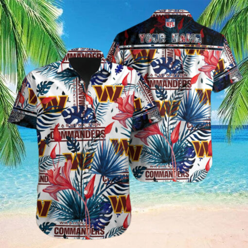 Personalized Washington Commanders Tropical Fan Hawaiian Shirt