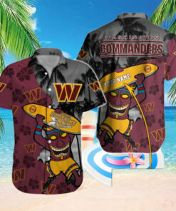 Personalized Washington Commanders Tropical Tiki Hawaiian Shirt