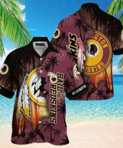 Personalized Washington Redskins Sunset Warrior Hawaiian Shirt