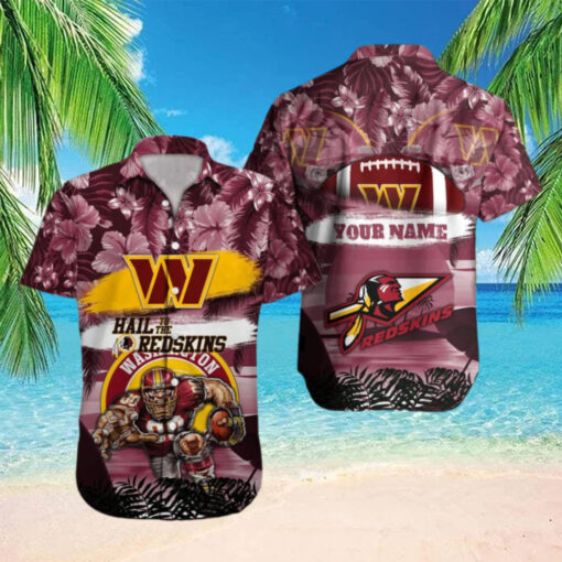 Personalized Washington Redskins Tropical Tribute Hawaiian Shirt