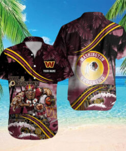 Personalized Washington Redskins Wave Defender Hawaiian Shirt