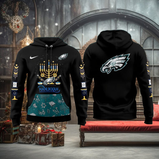 Philadelphia Eagles 2025 Happy Hanukkah Festival of Lights For Fans Hoodie