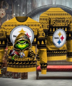 Pittsburgh Steelers Christmas Grinch Knitted Sweater