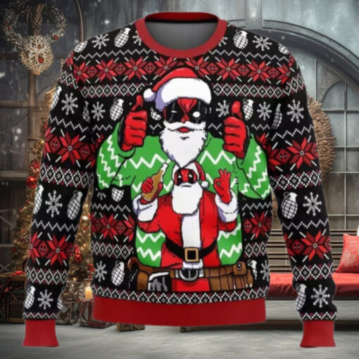 Santa Deadpool Christmas Ugly Sweater Superhero Xmas 2025 Sweater