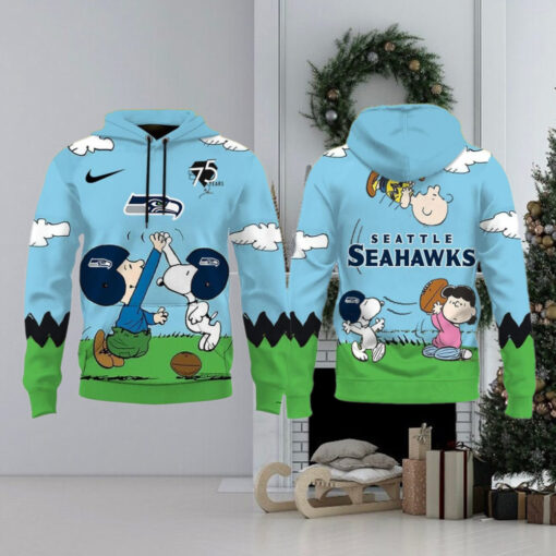 Seattle Seahawks X Snoopy Peanuts 75th Anniversary Hoodie