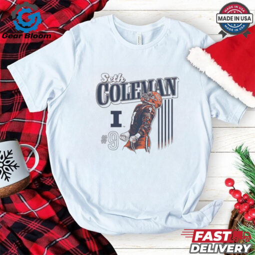 Seth Coleman #9 t shirt  Illinois Fighting Illini Football Fan Favorite