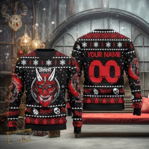 Slipknot Custom Name And Number Christmas Sweater