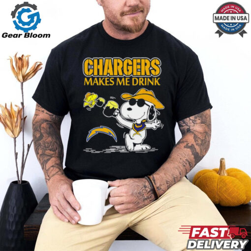 Snoopy x Woodstock Los Angeles Chargers make me drinks shirt