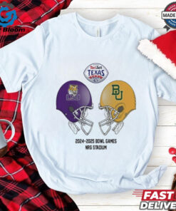 Texas Bowl NCAA 2024 2025 Bowl Games LSU Tigers vs Baylor Bears At NRG Stadium Skull Helmet Head To Head T Shirt