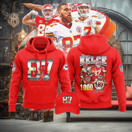 Travis Kelce Kansas City Chiefs 1000 Career Receptions Gift For Fans Hoodie