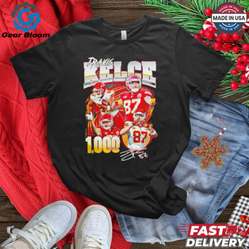 Travis Kelce Kansas City Chiefs 1000 Career Receptions signature shirt