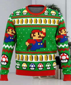 Ugly Christmas Sweater Mario Bros Jump