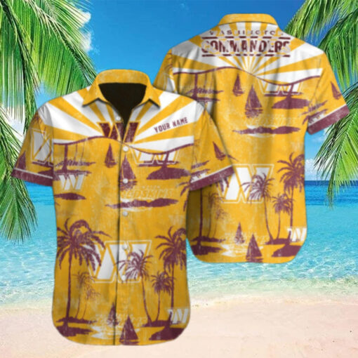 Washington Commanders Golden Sail Hawaiian Shirt