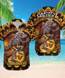 Washington Commanders Grateful Skeleton Hawaiian Shirt