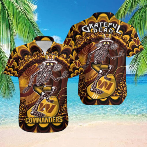 Washington Commanders Grateful Skeleton Hawaiian Shirt