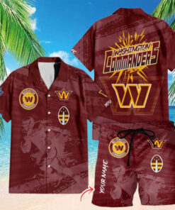 Washington Commanders Personalized Blaze Hawaiian Shirt