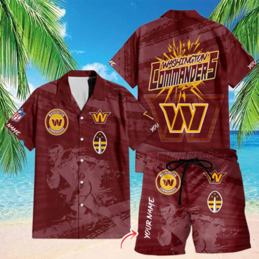 Washington Commanders Personalized Blaze Hawaiian Shirt