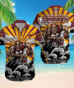 Washington Commanders Rising Wave Hawaiian Shirt