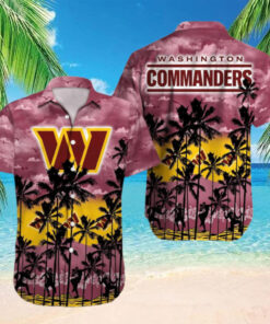 Washington Commanders Sunset Palm Hawaiian Shirt