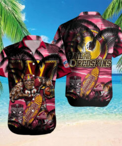 Washington Commanders Tiki Surf Paradise Hawaiian Shirt