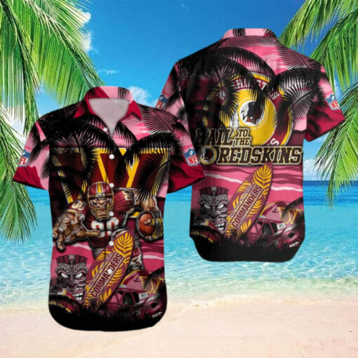 Washington Commanders Tiki Surf Paradise Hawaiian Shirt