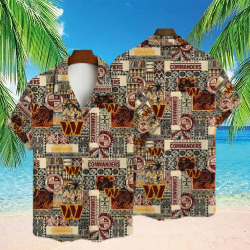 Washington Commanders Tribal Patchwork Hawaiian Shirt