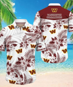 Washington Commanders Tropical Elegance Hawaiian Shirt