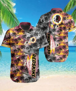 Washington Commanders Tropical Sunset Hawaiian Shirt