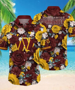 Washington Commanders Vintage Bloom Hawaiian Shirt