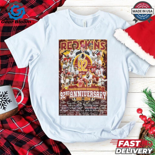 Washington Redskins 92nd Anniversary 1932 2024 Forever Fan T Shirt